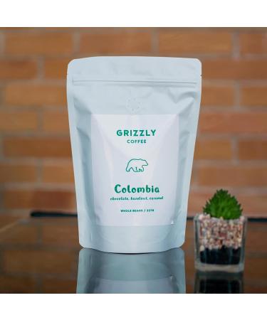 Grizzly Coffee - Colombia | Colombian Coffee Beans | Notes of Chocolate Hazelnut Caramel | 227g | Rainforest Alliance Certified | Ethically Sourced | (Ground) - Buy Online on GoSupps.com