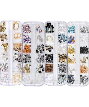 Multicolor Horse Eye Rhinestones Nail Art Studs - 4 Boxes | Crystal Nail Decorations Supplies - M25-M26 - Buy Online on GoSupps.com