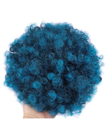 Buy Synthetic Puff Afro Curly Hair Extensions - Black Purple & Blue Drawstring Ponytail for Women | Short Hair Bun - 3 pcs - Buy Online on GoSupps.com