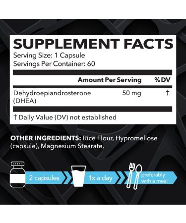 Havasu Nutrition DHEA 50mg - Extra Strength Capsules for Youthful Energy - 60 Count - Buy Online on GoSupps.com