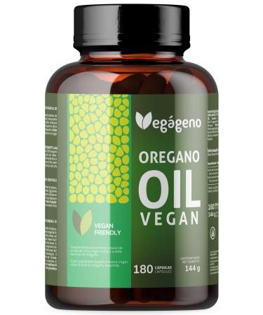 VEGAGENO - Oregano Essential Oil | 180 Vegetable Capsules Dietary Supplement with Extra Virgin Olive Oil and Oregano Essential Oil with Omega 9 and Carvacrol | Oregano Oil