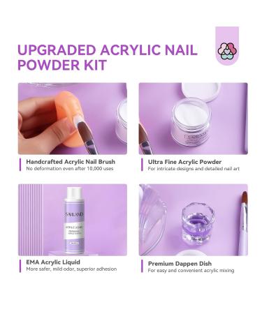 Saviland Acrylic Nail Kit for Beginners - Complete Set with Clear White Pink Acrylic Powder Brush Dehydrator & Primer | DIY Professional Acrylic Nails - Buy Online on GoSupps.com