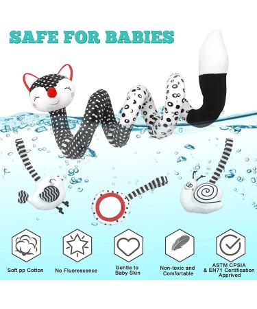 Spiral Stroller Toy for 0-3 Months | Black and White Infant Toy for High Contrast Development | Ideal Baby Gift for Boys & Girls - Buy Online on GoSupps.com