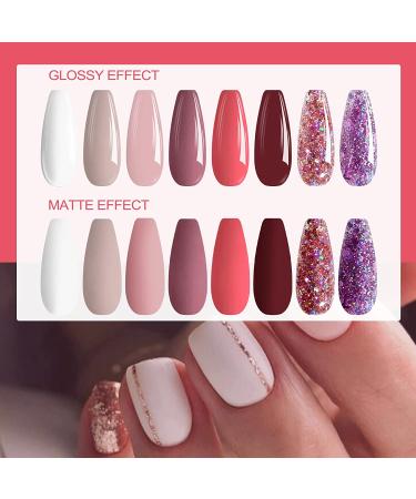 Morovan Dip Powder Nail Kit - 8 Colors Starter Kit for French Manicure - DIY Salon Quality Dipping Powder Set - Buy Online on GoSupps.com