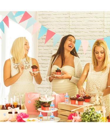 62 Pcs 3.5 Inch Baby Mini Milk Bottles with Thank You Stickers - Blue Baby Shower Favors for Boy Girl Newborn Baptism Party Decor - Buy Online on GoSupps.com