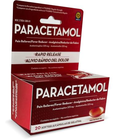 Buy Acetaminophen 325mg Softgels - Fast Pain Relief & Fever Reducer | Extra Strength Liquid Filled Capsules - International Shipping Available - Buy Online on GoSupps.com