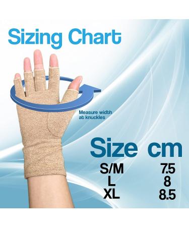 Hotcakes Compression Gloves for Arthritis Pain Relief - Elastic Arthritis Hand Support for Carpal Tunnel & Raynauds - Beige - Buy Online on GoSupps.com