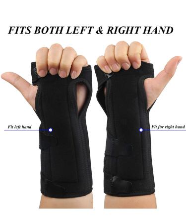 Carpal Tunnel Night Wrist Brace - Adjustable Cushioned Support for Left & Right Hands Relieve Wrist Pain Black - Buy Online on GoSupps.com