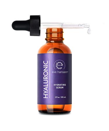 Eve Hansen Hyaluronic Acid Serum for Face (2 oz) | Hydrating Face Serum with Vitamin C + E Wrinkle Filler Moisturizer and Natural Plumper | Cruelty Free Vegan Anti Aging Serum 2 Fl Oz (Pack of 1)