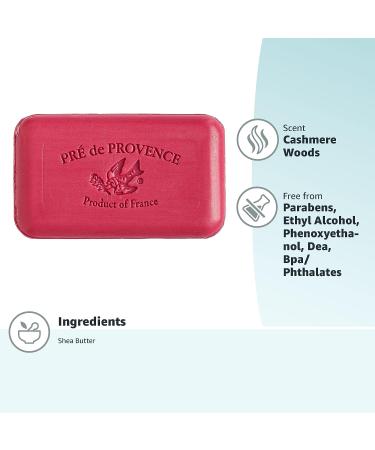 Pre de Provence Artisanal Soap Bar - Cashmere Woods 5.3 Ounce | Enriched with Organic Shea Butter | Quad Milled French Skincare for Rich Moisturizing Lather - Buy Online on GoSupps.com