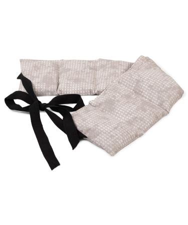 Cherry stone pillow 7-chamber with band. Heat cushion back grain pillow (65x15cm color: shabby-chic gray-beige) cherry stones