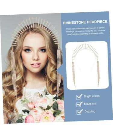 FOYTOKI Rhinestone Tassel Headband Long Tassel Headband Headwear Accessories Women Head Chain Rhinestone Hair Hoop Premium Tassel Head Chain Durable Rhinestone Headpiece - Buy Online on GoSupps.com