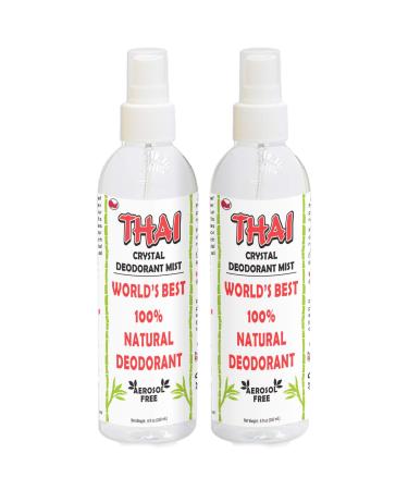 2-PACK Thai Deodorant Crystal Mist Spray (8 Oz) Aluminum-Free Natural Crystal Salt Deodorant Spray for Women Men & Teens