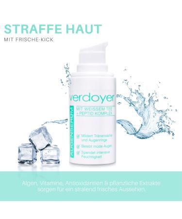Verdoy Eye Serum for Dark Circles & Wrinkles - Anti-Fold Smoothing Eye Care with White Tea & Peptides - Made in Germany - Buy Online on GoSupps.com