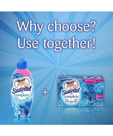 Suavitel Complete Fabric Softener Dryer Sheets - Field Flowers 185 Count | Softens & Freshens Laundry | International Shipping Available - Buy Online on GoSupps.com