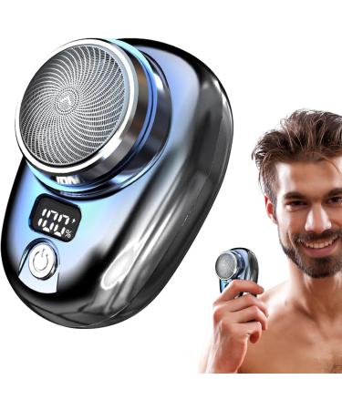 Pocket Size Electric Shaver - Portable Metal Shaver with Battery Display Washable & Fast Charging Ideal Travel Gift - Silver & Gradient Blue - Buy Online on GoSupps.com