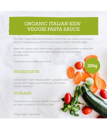 Mr Organic - Organic Kids Pasta Sauce - Carrot Sweet Potato & Courgette single unit - Organic Non-GMO No Artificial Preservatives. - Buy Online on GoSupps.com