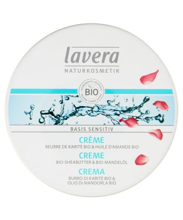 Lavera Basis Sensitiv Organic Shea Butter and Almond Oil Cream 150 ml Vegan for Normal, Sensitive Skin, Dry Skin