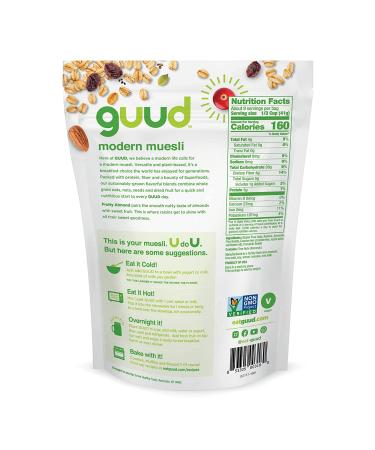 GUUD Fruity Almond Muesli Cereal 12oz - Gluten-Free Oats, Raisins, Almonds, Cranberries, Flax & Pumpkin Seeds - Vegan, Non-GMO & Kosher Certified - Buy Online on GoSupps.com