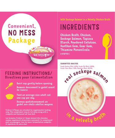 Friskies Party Mix Natural Seaside Crunch Cat Treats & Lil' Soups Wet Cat Food Complements Sockeye Salmon & Chicken Broth (4-Pack Variety) - Buy Online on GoSupps.com