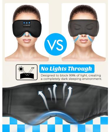 Sleep Mask with Bluetooth Earphones Sleep Headphones Bluetooth Blackout Wireless Eye Mask & Blindfold for Night's Sleep Travel Nap Office Cool Tech Gadgets for Women's Day Gift Headphones Bluetooth Wireless Ice Silk Lining - Black - Buy Online on GoSupps.com