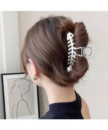 2 Pcs Metal Fish Bone Hair Clips - Nonslip Hair Clamps & Vintage Hair Pins for Women - Buy Online on GoSupps.com