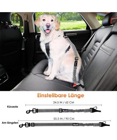 Eyin 3 in 1 Dog Seat Belt - Reflective Elastic Nylon for All Breeds | Adjustable 90cm Dog Car Restraint - Buy Online on GoSupps.com