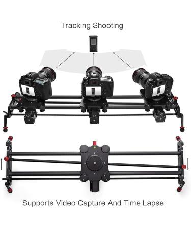 Motorized Time Lapse Camera Slider Track Dolly Rail System with Follow Focus - 31-80cm - Buy Online on GoSupps.com