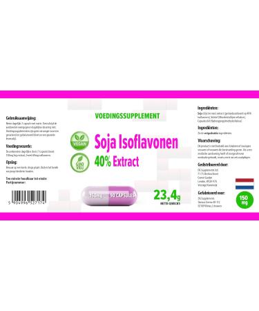Soya Isoflavones 40% | 90 Vegan Capsules | High Strength Supplement | Gluten & GMO Free | 3rd Party Lab Tested - Buy Online on GoSupps.com