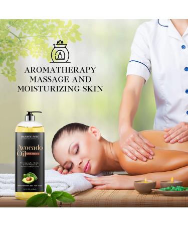 Majestic Pure Avocado Oil - 100% Pure Cold-Pressed Oil for Hair, Skin, Massage - 16 fl oz - Buy Online on GoSupps.com