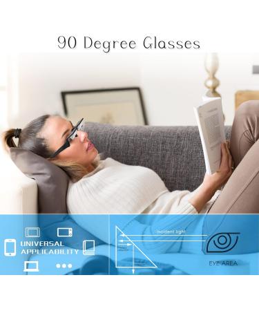 Lazy Glasses - Horizontal Prism Reading Glasses for Lying Down | Upside Down 90 Degree Glasses for Bed Reading (Black - Buy Online on GoSupps.com