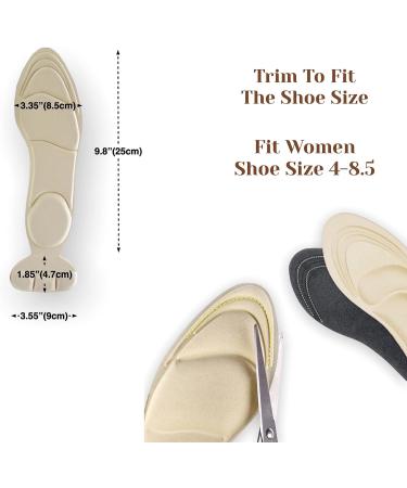 CB 2-Pairs Nude 2-in-1 Sponge Insoles with Heel Grip for Arch & Heel Pain Relief - Women Size US 4-8.5 - Buy Online on GoSupps.com