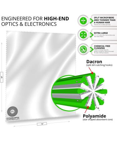 Python Premium Cloth for High Definition Lenses, Glasses & Screens - Large 12x16in Scratch-Free Cleaning & Polish Cloth - Buy Online on GoSupps.com