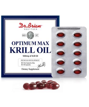 Dr.Brian Krill Oil Supplement Antarctic Krill Oil 500mg Softgel Capsule w Astaxanthin Omega 3 Fish Oil EPA DHA Phospholipids for Cardiovascular Brain Joint Eye Health High Absorption Fish Burpless 90 Count (Pack of 1)