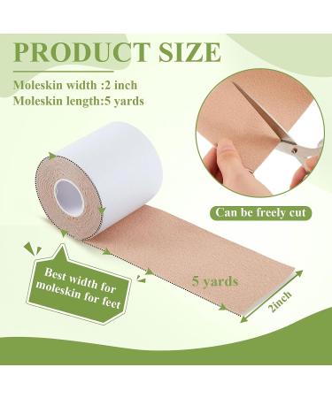 Trelaco 3 Rolls 2 x 5 Yards Moleskin Tape for Feet, Shoes, Body - Soft Cotton Adhesive Pads - Buy Online on GoSupps.com