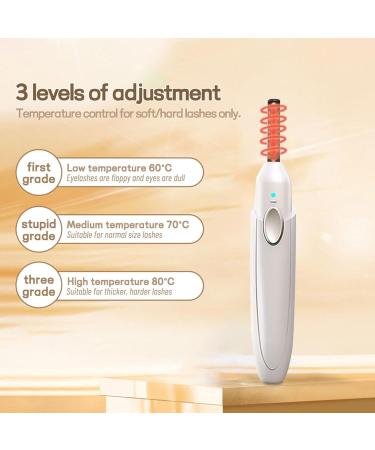 Rechargeable Eyelash Curler USB Wand Warmer Electric Heating Curler with Quick Warm-Up USB Wand Curler with Ergonomic Design Quick Warm-Up Three- Temperature Contro - Buy Online on GoSupps.com
