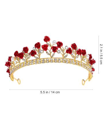 Lurrose Bridal Head Jewelry - Rose Design Wedding Hair Crown Rhinestone Tiara & Headdress for Girls - Pack of 1 - Buy Online on GoSupps.com