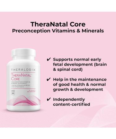 TheraNatal Core Preconception Prenatal Vitamin & Mineral Supplement (90 Day Supply) | Core Nutrients for Women Before Conception - Buy Online on GoSupps.com
