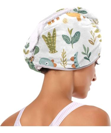 Buy Dinosaurs Plants Hair Towel 2 Pack - Super Absorbent Quick Dry Hair Turbans for Women & Girls | International Shipping Available - Buy Online on GoSupps.com
