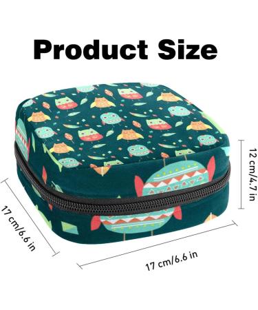 Cute Cartoon Leaf Pattern Women's Napkin Storage Bag - Portable Period Pocket for Teens & Moms | Menstrual Cup & Breastfeeding Essentials - Buy Online on GoSupps.com