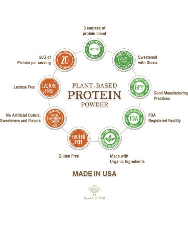 Health & Well Plant-Based Protein Powder - Vegan Vanilla with 3 Proteins & 8 Super Fruits for Optimal Nutrition - Buy Online on GoSupps.com