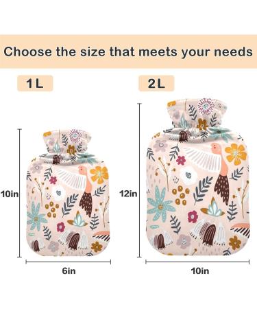 Naanle Floral Kolibri 1L Heat Bottle with Transparent Bag - Hot Water Bottle for Bed & Pain Relief - Hand & Foot Heat Therapy - Buy Online on GoSupps.com