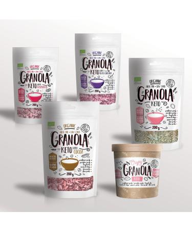  Diet-Food DIET-FOOD Organic Keto Granola with Blackcurrant High-Fat Gluten-Free Granola Breakfast Muesli Low-Carb Non-GMO Snack No Added Sugar 200g 1 Pack - Buy Online on GoSupps.com
