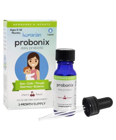 Probonix Probiotics for Babies, Organic, Non-GMO Liquid Probiotic Drops with 8 Live Probiotic Strains to Support Gut Health for Newborns and Infants Ages 0 to 12 Months - 1 Month Supply - Cherry
