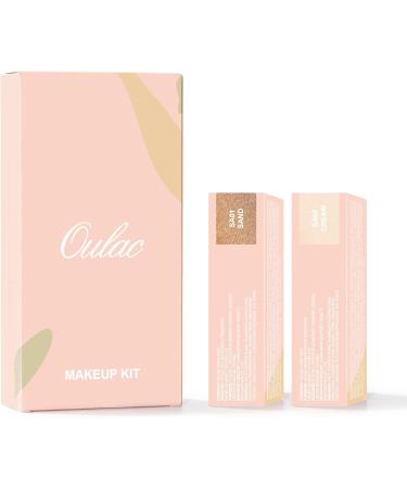 Oulac Liquid Eyeshadow Satin Finish - Multi-Use Eyeshadow Eye Primer Bronzer | Blendable Smooth Eye Make-up Crease-Resistant Non-Greasy Vegan (SA01/SA02) (Sa01)sand/(Sa02)cream - Buy Online on GoSupps.com