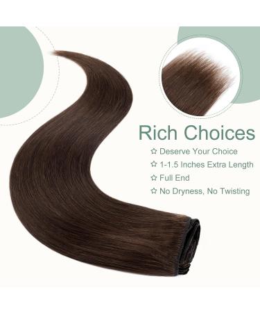 Buy Rich Choices Clip-In Real Hair Extensions - Natural Smooth 55cm - 110g #4 Medium Brown - International Shipping Available - Buy Online on GoSupps.com