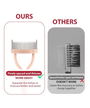 3pcs Double Head Eyelash Comb Set - Adjustable Folding Separator Tool with Brush & Cover for Mascara Removal | Available in 3 Colors - Buy Online on GoSupps.com