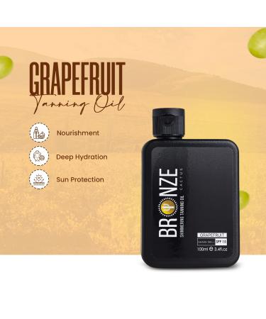 Grapefruit Tanning Oil SPF15 - Vegan Moisturizing Broad Spectrum UVA/UVB Protection Paraben & Cruelty-Free 3.4fl.oz - International Shipping Available - Buy Online on GoSupps.com