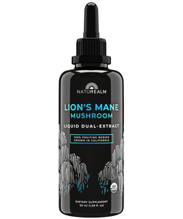 Naturealm Lion s Mane Mushroom Liquid Tincture Supplement Focus Memory & Brain Health Vegan Non-GMO Organic Fruiting Bodies 1 Month Supply Lion's Mane 1.69 Fl Oz (Pack of 1)