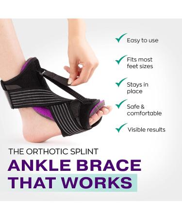 Adjustable Plantar Fasciitis Night Splint - Foot Pain Relief Brace for Plantar Fasciitis, Foot Drop, Achilles Tendonitis, Heel Pain - 1 Foot - Buy Online on GoSupps.com
